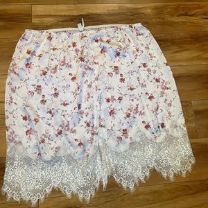 Free People, large, satin floral skirt
